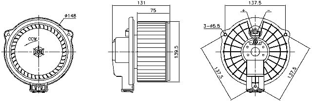 2004-2006 Toyota RAV4 HVAC Blower Motor Assembly (Nissens)