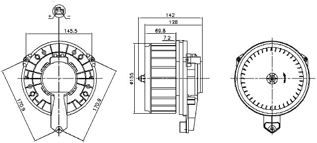 2016-2021 Honda Civic HVAC Blower Motor Assembly (Nissens)