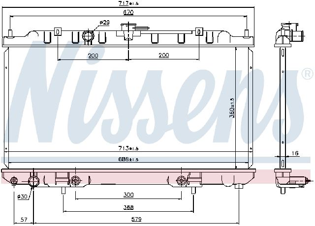 2000-2006 Nissan Sentra Radiator (Nissens)