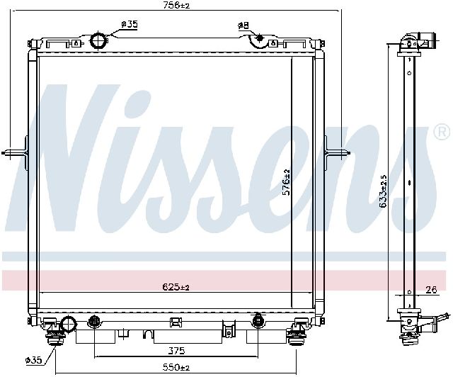 2003-2006 Kia Sorento Radiator (Nissens)