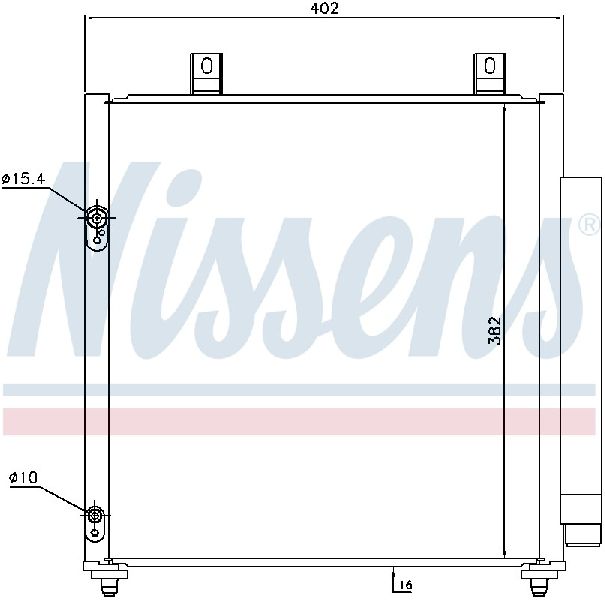 2014-2015 Mitsubishi Mirage A/C Condenser and Receiver Drier Assembly (Nissens)