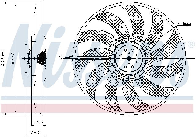 2002-2009 Audi A4 Engine Cooling Fan -  or Left (Nissens)