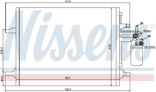 2015-2016 Volvo S80 A/C Condenser and Receiver Drier Assembly (Nissens)