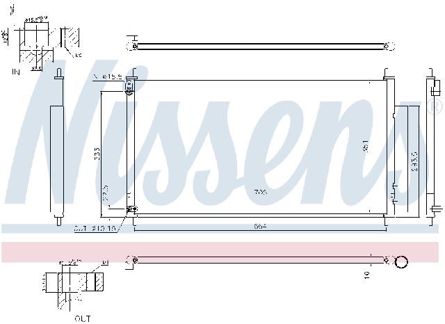 2012-2015 Honda Civic A/C Condenser and Receiver Drier Assembly (Nissens)