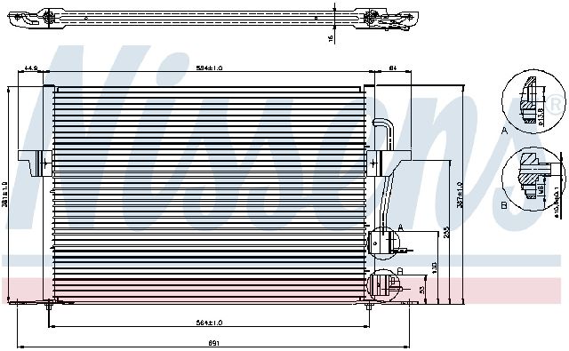 1998-2000 Ford Contour A/C Condenser - Front (Nissens)