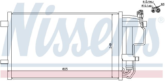 2010-2013 Mazda 3 A/C Condenser and Receiver Drier Assembly (Nissens)