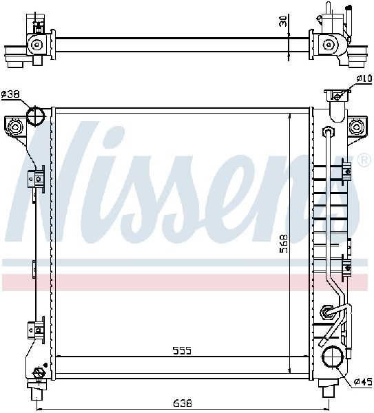 1998-1999 Dodge Durango Radiator -  or Center (Nissens)