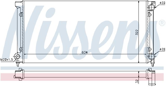 1992-1993 Volkswagen Passat Radiator (Nissens)