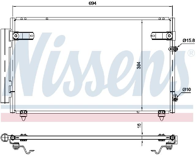 1998-2000 Lexus GS400 A/C Condenser and Receiver Drier Assembly (Nissens)