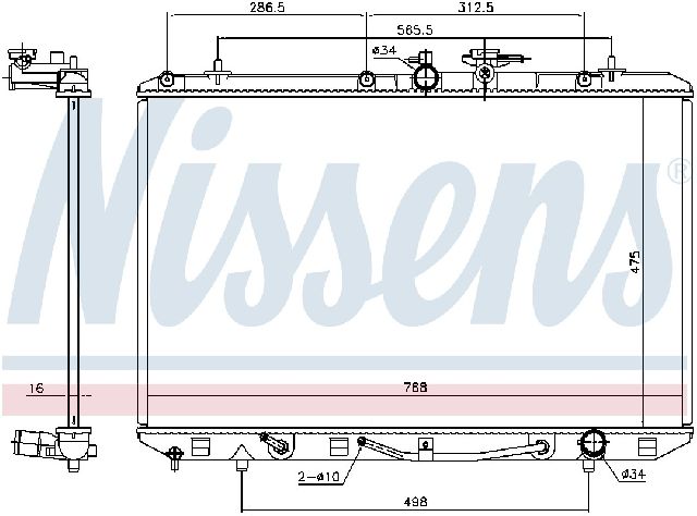 2008-2013 Toyota Highlander Radiator (Nissens)