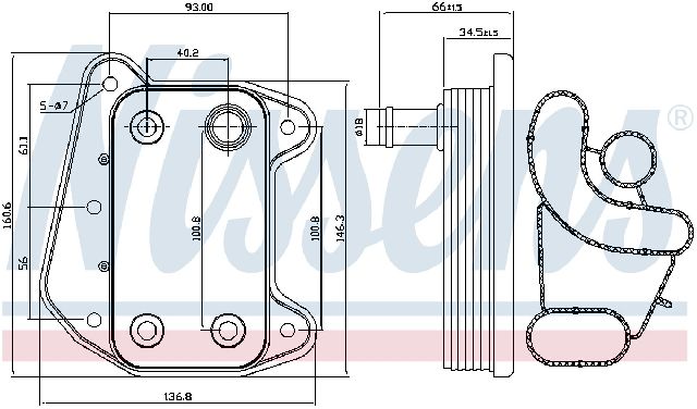2007-2014 Freightliner Sprinter 3500 Engine Oil Cooler (Nissens)