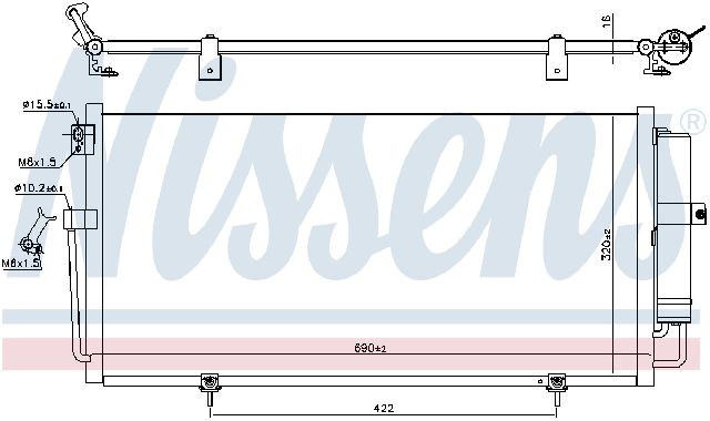 2002-2003 Subaru Impreza A/C Condenser and Receiver Drier Assembly (Nissens)