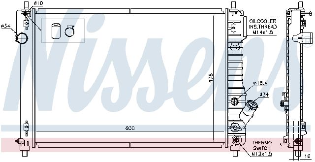 2009-2011 Chevrolet Aveo Radiator (Nissens)