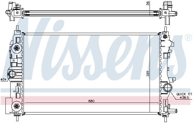 2011-2015 Chevrolet Cruze Radiator (Nissens)