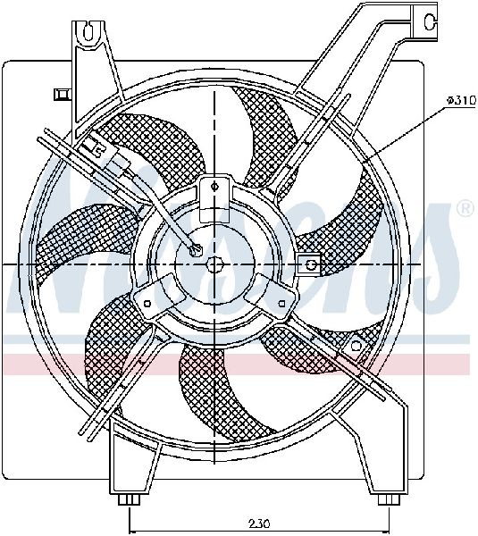 2001-2006 Hyundai Elantra Engine Cooling Fan Assembly (Nissens)