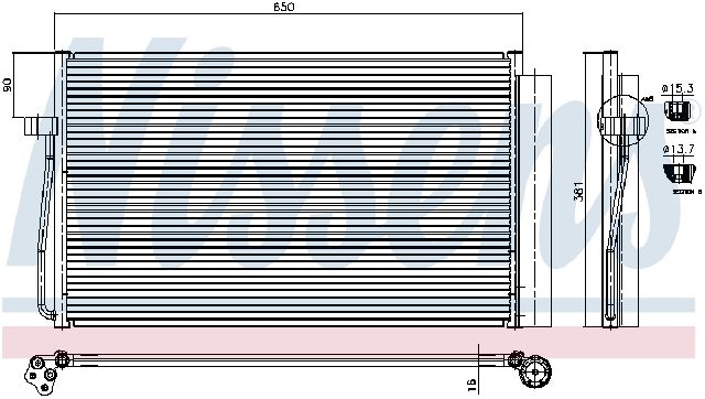 2008-2010 BMW 535i A/C Condenser and Receiver Drier Assembly (Nissens)