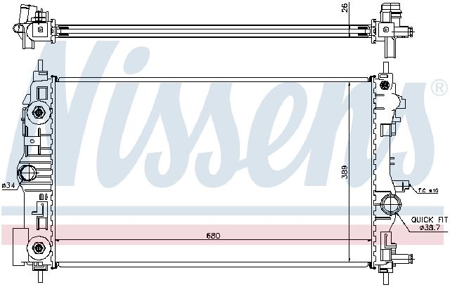 2011-2015 Chevrolet Cruze Radiator (Nissens)