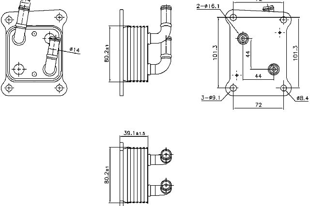 2016-2023 Toyota Tacoma Engine Oil Cooler (Nissens)
