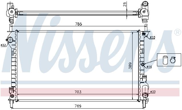 2010-2012 Ford Transit Connect Radiator (Nissens)