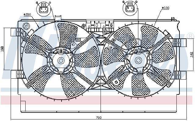 2003-2013 Mitsubishi Outlander Engine Cooling Fan Assembly (Nissens)