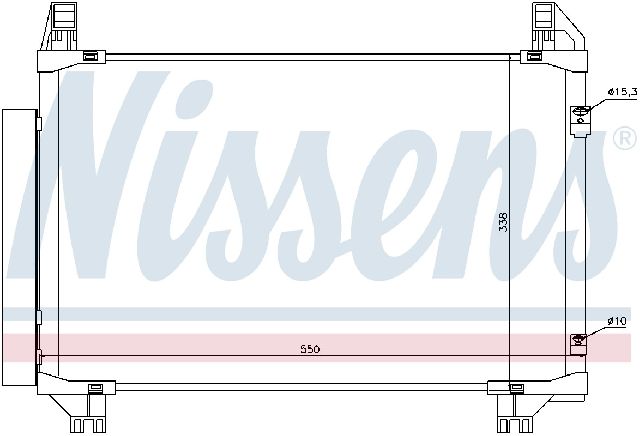 2007-2016 Toyota Yaris A/C Condenser and Receiver Drier Assembly (Nissens)