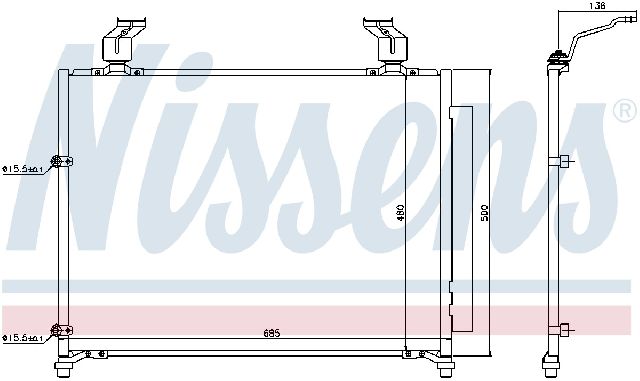 2003-2008 Honda Pilot A/C Condenser and Receiver Drier Assembly (Nissens)