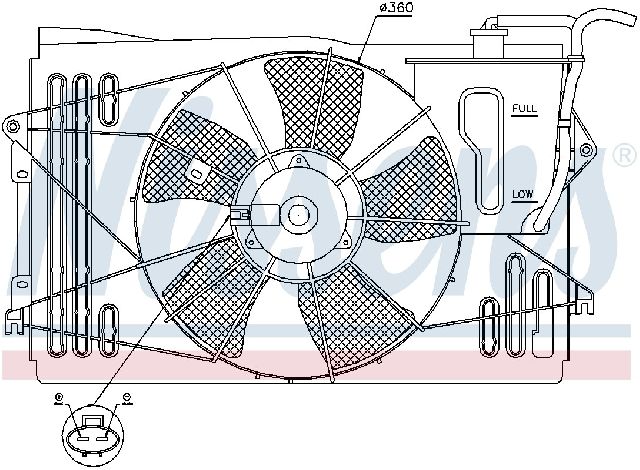 2003-2008 Toyota Matrix Engine Cooling Fan Assembly (Nissens)
