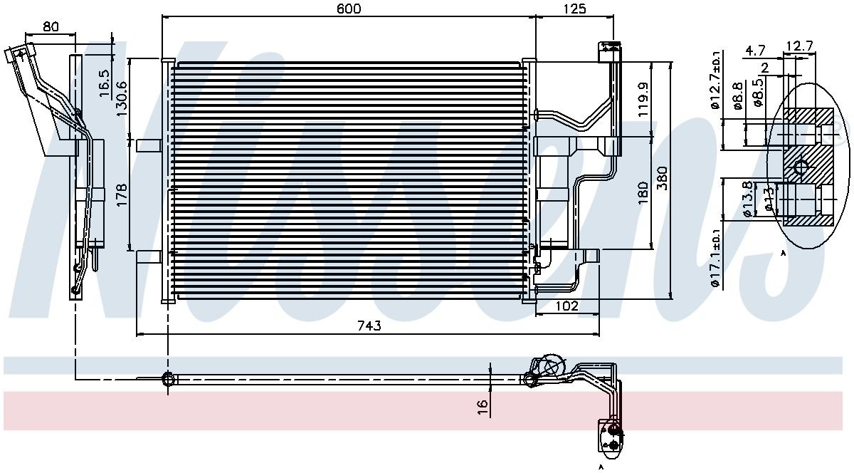 2009, 2008, 2007, 2006, 2005, 2004 Mazda 3 A/C Condenser and Receiver Drier Assembly