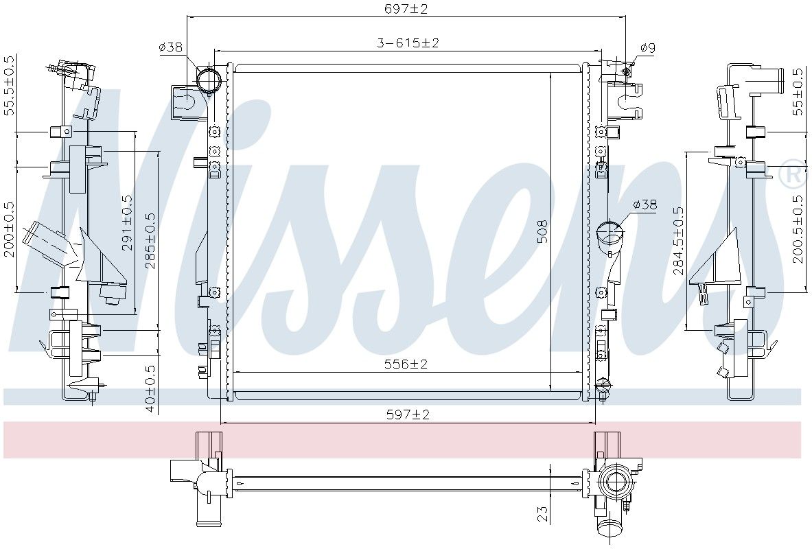 2017, 2016, 2015, 2014, 2013, 2012, 2011, 2010, 2009, 2008, 2007 Jeep Wrangler Radiator