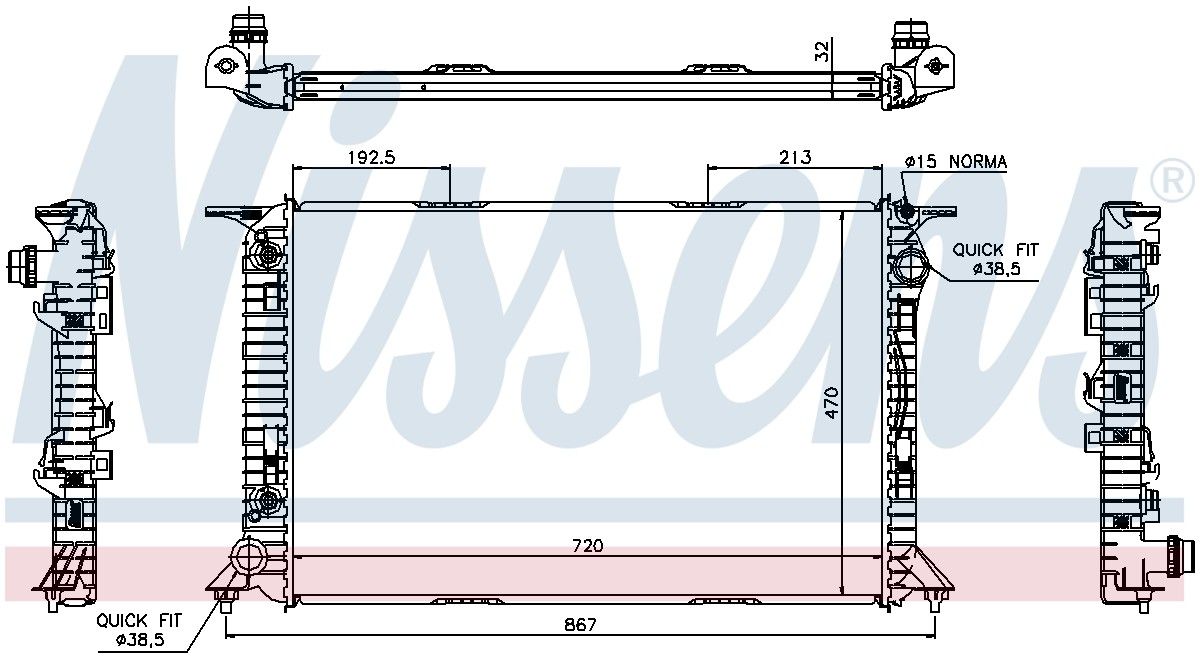 2012, 2011, 2010, 2009, 2008 Audi S5 Radiator