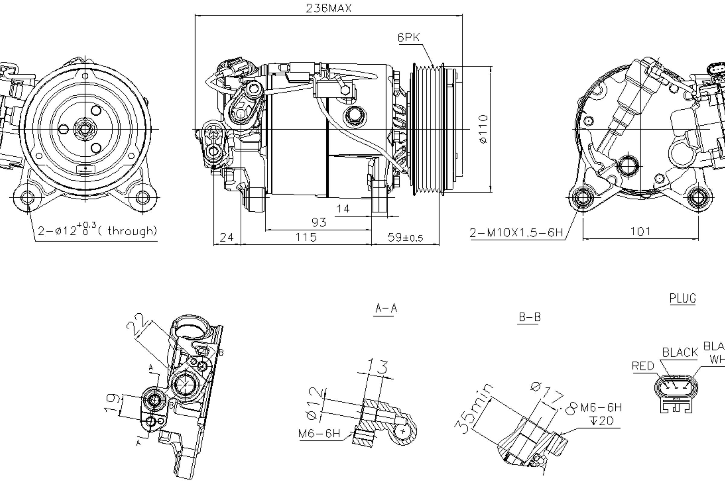 2019, 2018, 2017, 2016, 2015, 2014 Mini Cooper A/C Compressor