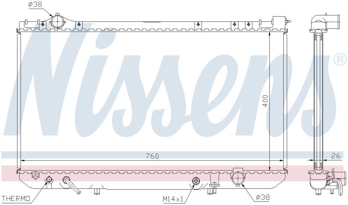 1995, 1994, 1993, 1992, 1991, 1990 Lexus LS400 Radiator