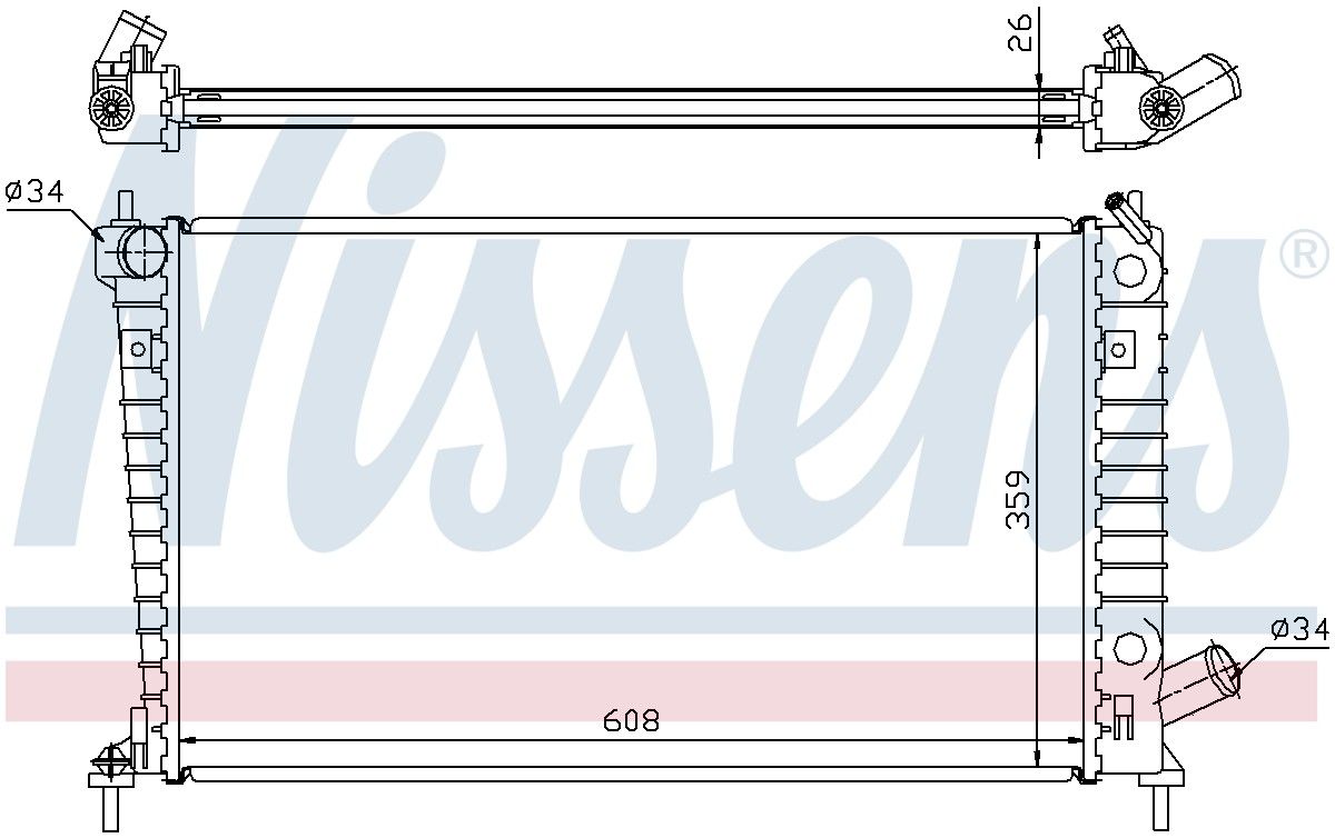 2009, 2008, 2007, 2006, 2005, 2004, 2003, 2002 Saab 9-5 Radiator