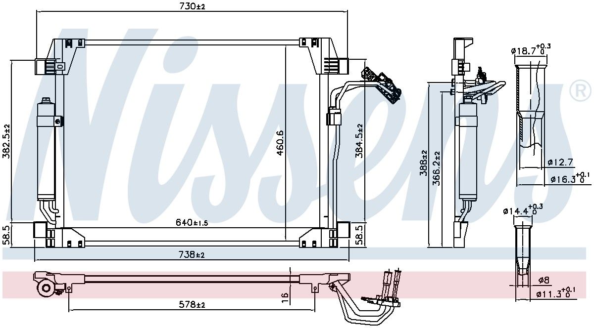 2013, 2012 INFINITI M37 A/C Condenser and Receiver Drier Assembly