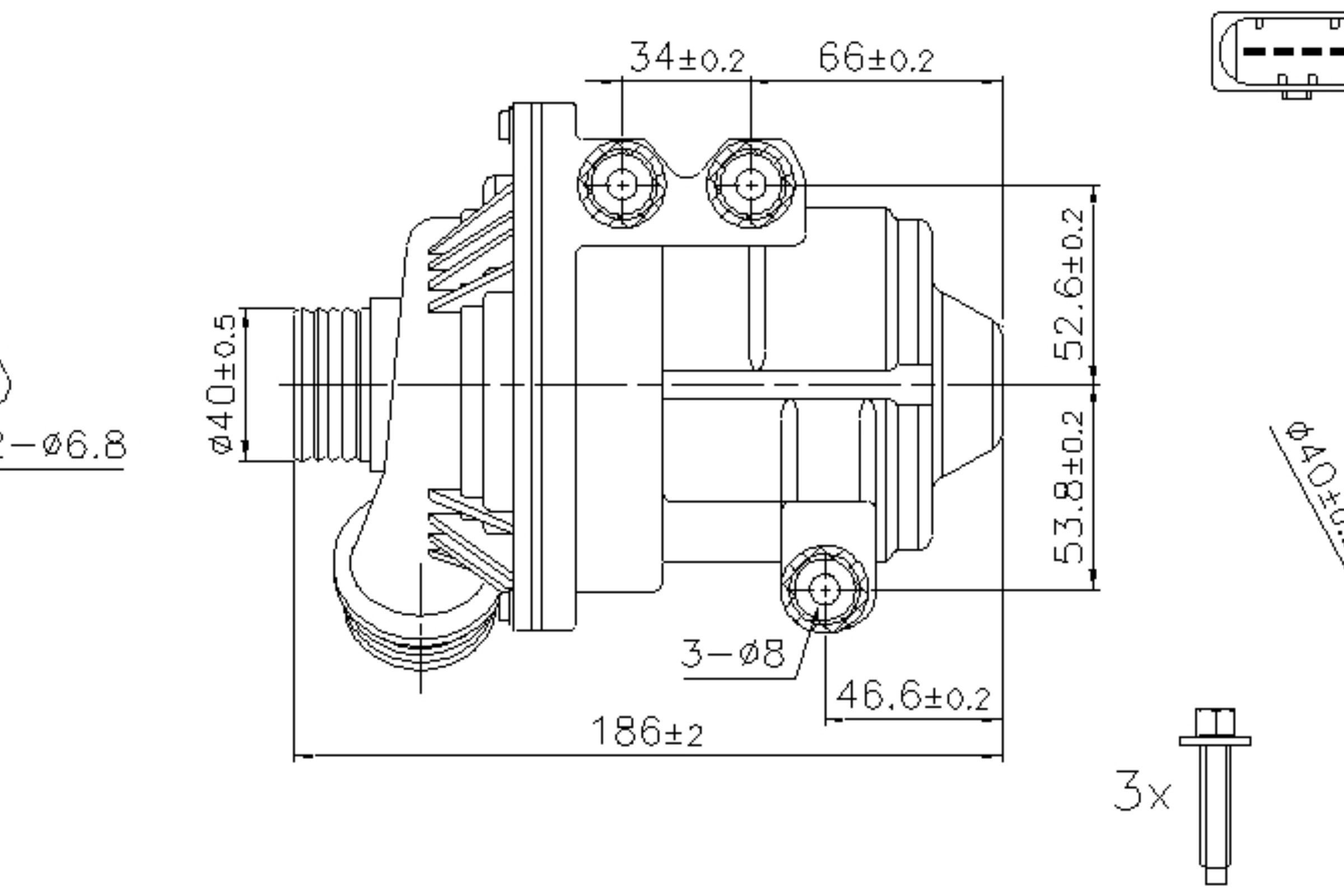 2010, 2009, 2008, 2007 BMW X5 Engine Auxiliary Water Pump