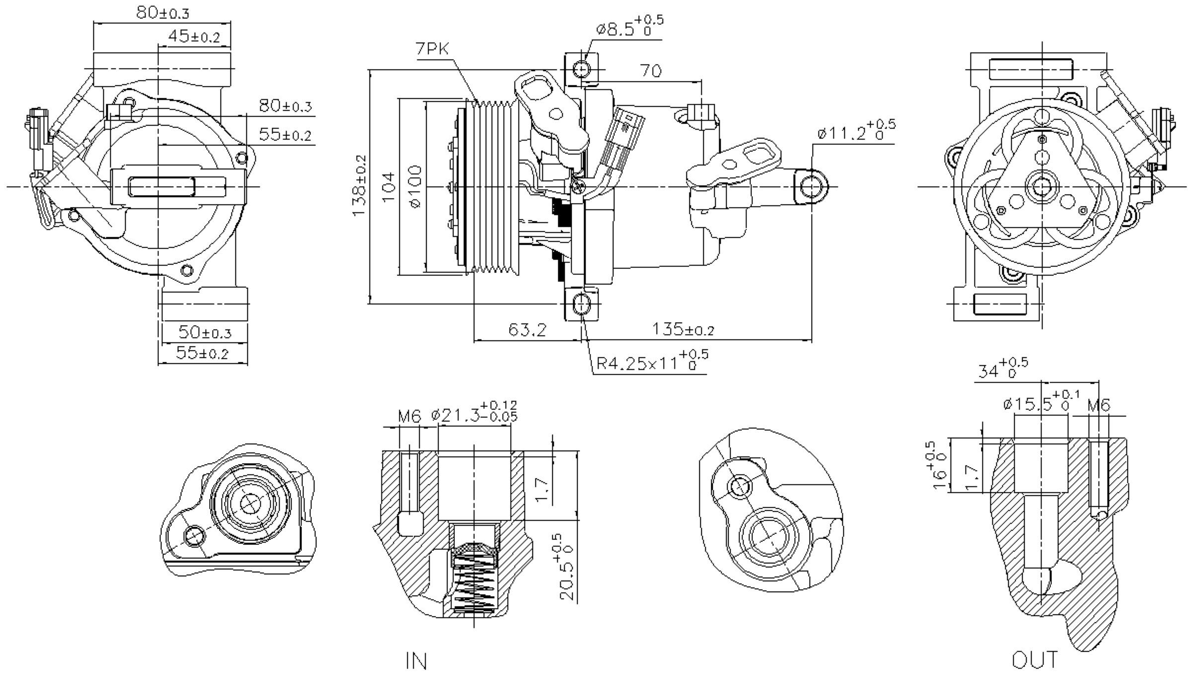 2017, 2016 Smart Fortwo A/C Compressor