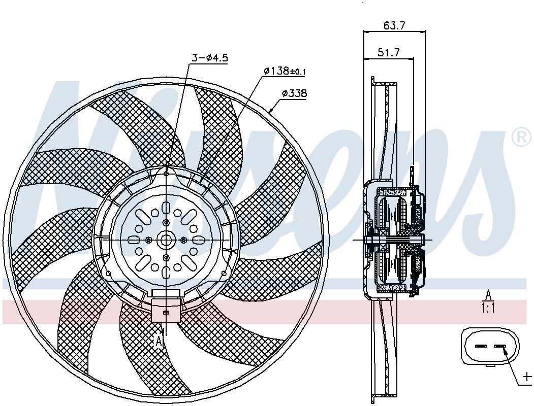 2016, 2015, 2014, 2013, 2012, 2011, 2010, 2009 Audi A4 Engine Cooling Fan