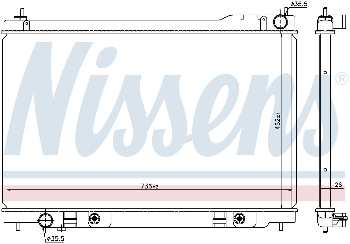 2008, 2007, 2006, 2005, 2004, 2003 INFINITI FX45 Radiator