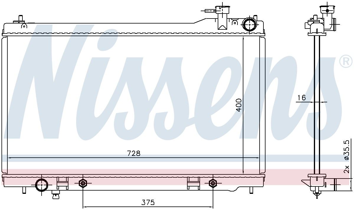 2007, 2006, 2005, 2004, 2003 INFINITI G35 Radiator
