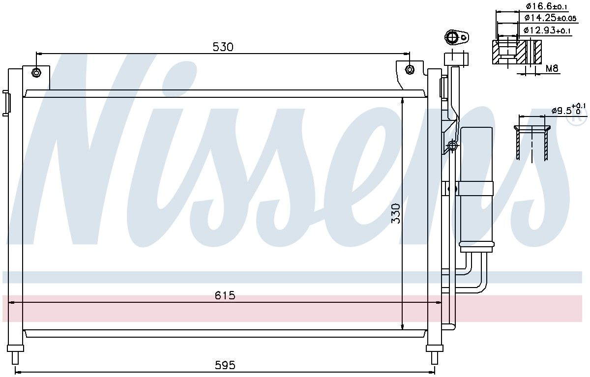 2014, 2013, 2012, 2011 Mazda 2 A/C Condenser and Receiver Drier Assembly
