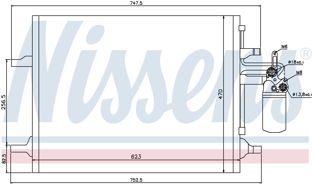 2016, 2015 Volvo S80 A/C Condenser and Receiver Drier Assembly
