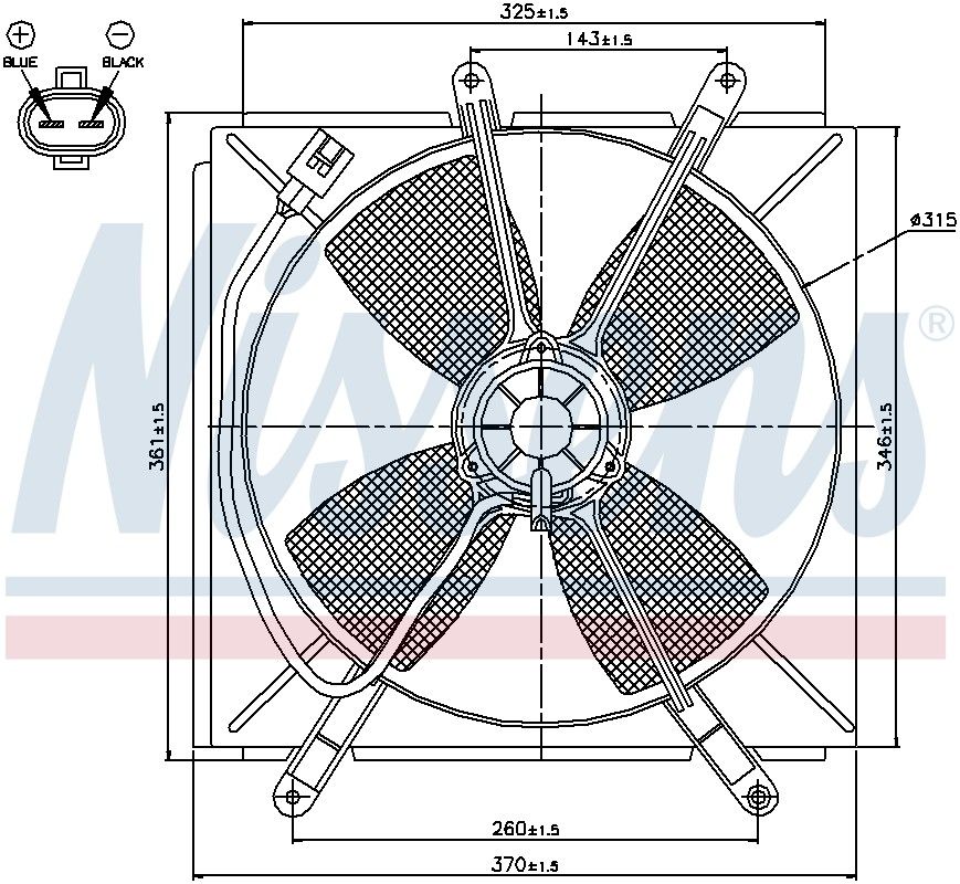 1991, 1990 Lexus ES250 A/C Condenser Fan Assembly