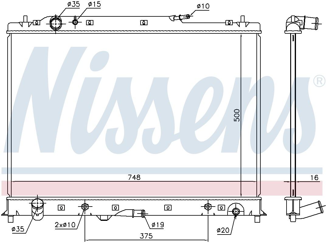 2015, 2014, 2013, 2012, 2011, 2010, 2009, 2008, 2007 Mazda CX-9 Radiator