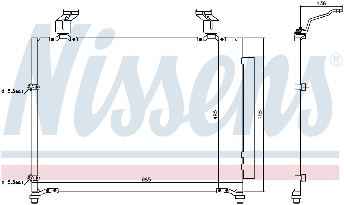 2008, 2007, 2006, 2005, 2004, 2003 Honda Pilot A/C Condenser and Receiver Drier Assembly