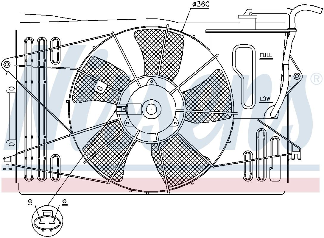 2008, 2007, 2006, 2005, 2004, 2003 Toyota Matrix Engine Cooling Fan Assembly