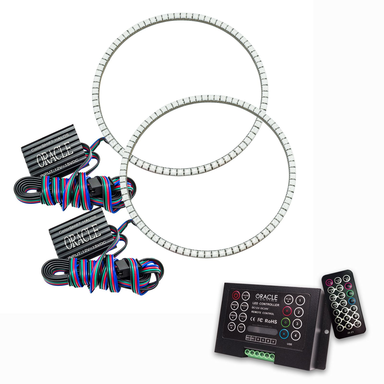 2006, 2005, 2004, 2003, 2002, 2001, 2000, 1999, 1998, 1997 Jeep Wrangler Headlight Halo Ring Emitter Set