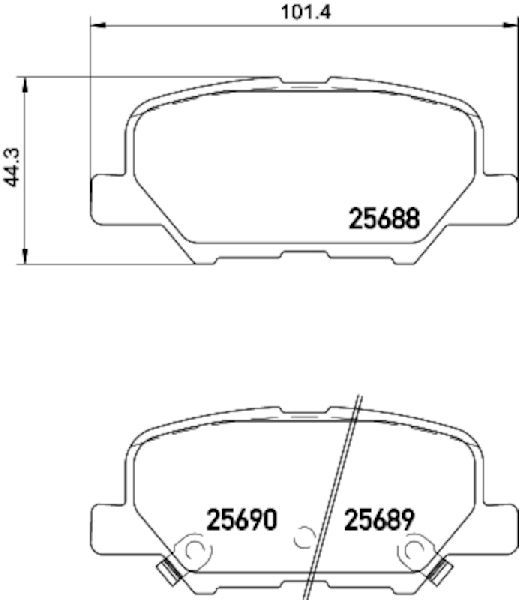 2014-2015 Mazda 6 Disc Brake Pad Set - Rear (Pagid)