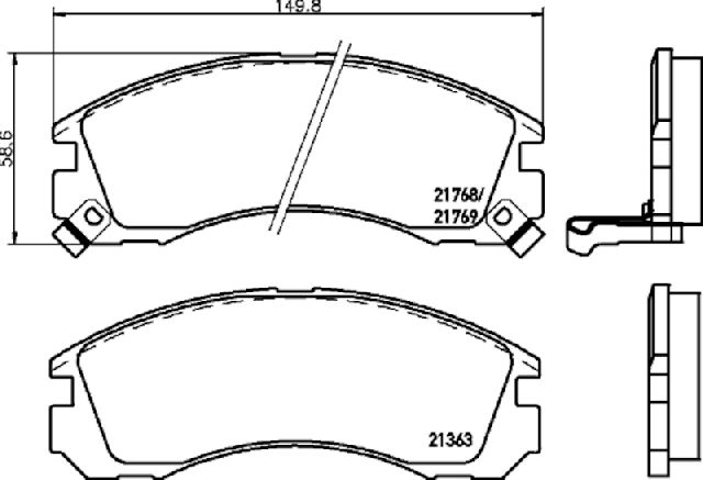2005-2006 Mitsubishi Outlander Disc Brake Pad Set - Front (Pagid)