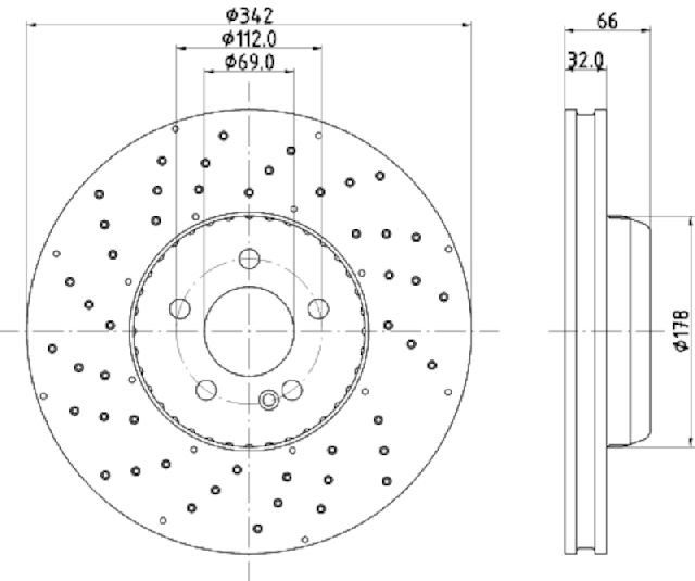 2015-2023 Mercedes-Benz C300 Disc Brake Rotor - Front (Pagid)