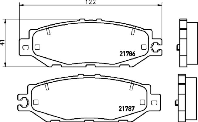 1993-2000 Lexus LS400 Disc Brake Pad Set - Rear (Pagid)